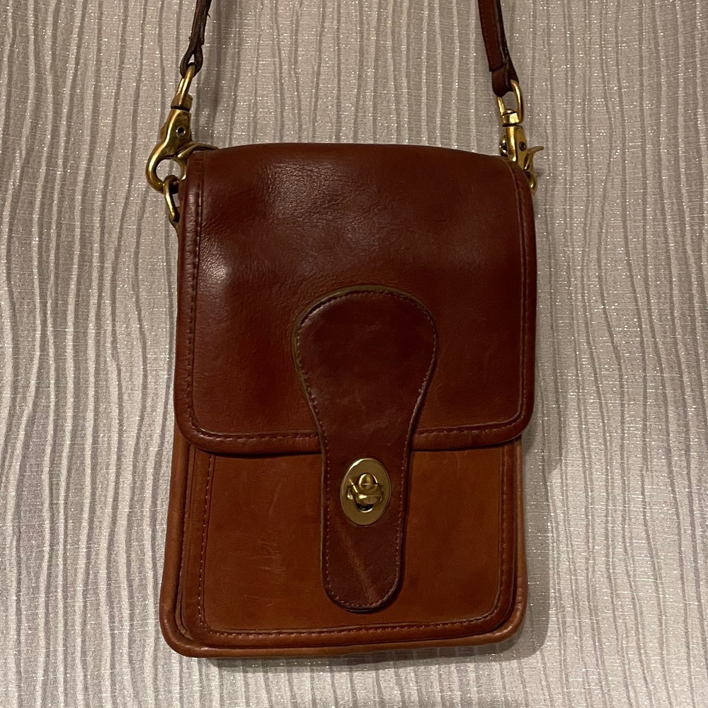 Authentic Vintage Coach NYC Small Shoulder Pouch Bag, Tabac